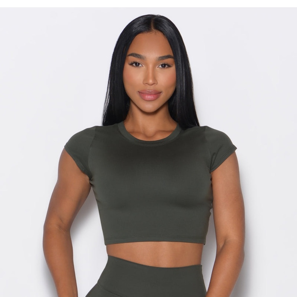 Bombshell Sportswear Olive Green Women's Crop Top